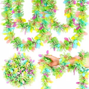 50FT Easter Tinsel Garland, Colorful Egg Tinsel Garland with Confetti, Twist Str - Picture 1 of 12
