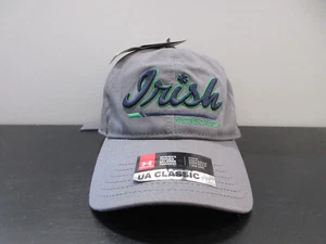 Notre Dame Fighting Irish Hat Cap Strap Back Gray Blue Football Women Ladies - Picture 1 of 8