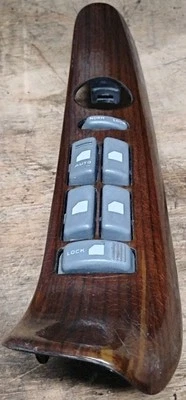 Interruptor de ventana principal del conductor 99-00 Cadillac Escalade Yukon OEM grano de madera Foto 1 de 2