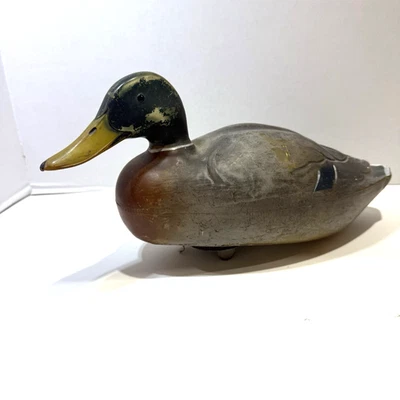 Vintage Featherlite Duck Decoy Mallard McGuire Stabilizer Swims/Stands Right 14” - Image 1 of 4