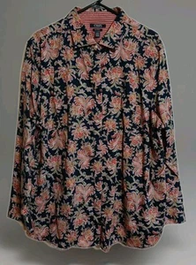Women's Chaps Dress Shirt Long Sleeve Floral Deigns Size 2X - Picture 1 of 10