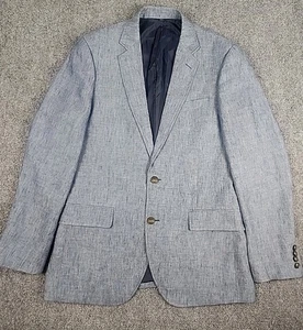 J. Crew Men’s Blue Heather 100% Linen Thompson University Blazer Preppy 38R  - Picture 1 of 10