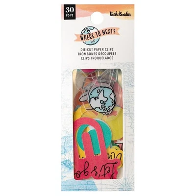 AMERICAN CRAFTS Vicki Boutin Where To Next Die-Cut Paper Clips-30/Pkg