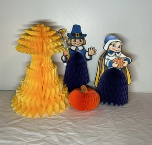 4 Vintage Stanzformen Waben Ausschnitte Pfeife Pilgramm Paar Kürbis Mais Schock - Bild 1 von 4