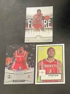 Lote de 3 cartas numeradas de Luther Head #’d novato Rockets - Imagen 1 de 2