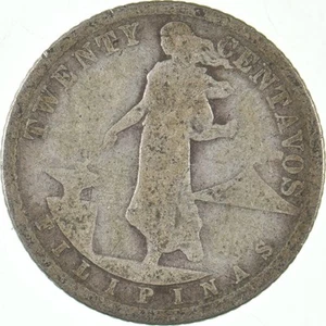 Roughly Size of Quarter 1907 Philippines 20 Centavos World Silver Coin *113 - Picture 1 of 3