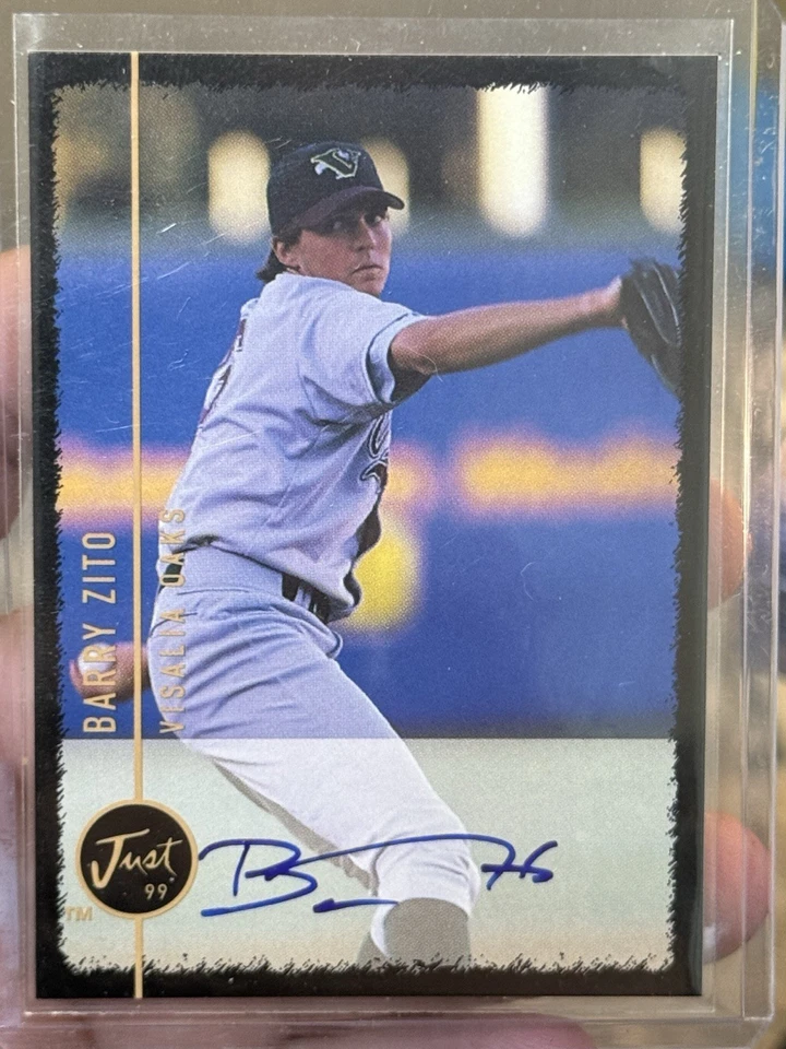 1999 Just Autographs BARRY ZITO BLACK AUTO AUTOGRAPH #16/50 MINT A's - Image 1 of 2
