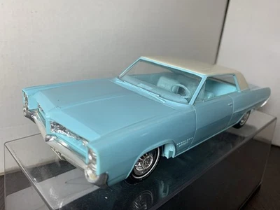 1964 Pontiac Grand Prix 1/25th Scale AMT  Plastic Promo Model Friction Car Blue - Image 1 of 4