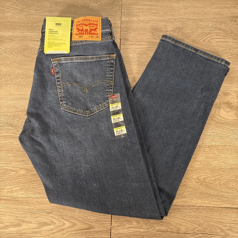 Levi's 506 Straight High Stretch Medium Wash Wash size 32 Waist 30 Length