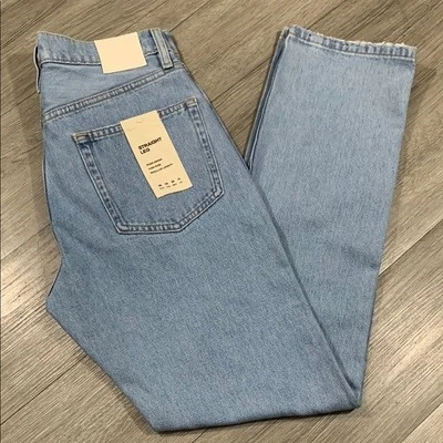 Pantalones de mezclilla Massimo Dutti lavado ligero pierna recta tiro alto 100 % algodón talla 6 nuevos con etiquetas Foto 1 de 4