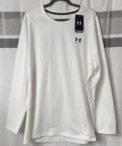 NWT Under Armour Mens 3XL White UA ColdGear Armour Fitted Crew Shirt L/S Tee - Picture 1 of 9
