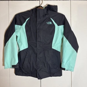 The North Face Jacke Mädchen M 10/12 blau HyVent Kapuze wasserdicht Regen Shell - Bild 1 von 15