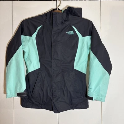 Chaqueta The North Face Niñas M 10/12 Azul HyVent Con Capucha Impermeable Lluvia Shell Foto 1 de 4