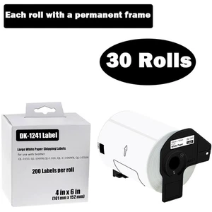 30 ROLLS DK-1241 Shipping Address Label 4"X6" Compatible Brother QL-1050N 1060N - Picture 1 of 12