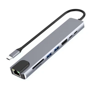 USB-C-Hub mit Ethernet, 4K , USB 3.0, -Kartenleser, 87 W PD-Ladefunktion, H8063 - Bild 1 von 7