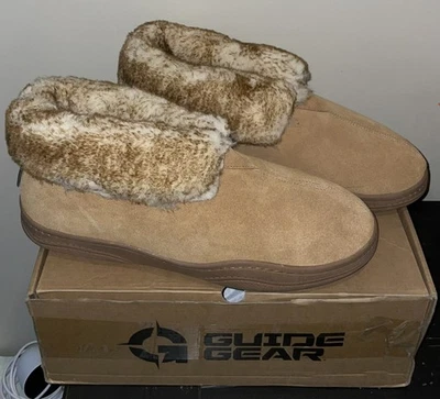 New In Box Mens Sz 14 Guide Gear Roll Bootie Slippers Suede Chestnut Indoor Out - Image 1 of 4