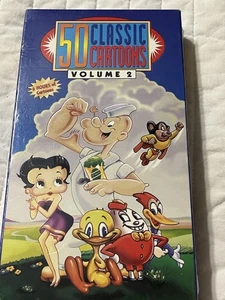 50 Classic 6 Full Hours Of Color Cartoons - Volume II(2) - VHS (1997  New Sealed - Picture 1 of 5