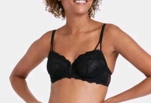 Women’s Auden Black Lace Unlined U Wire Bra Size 44DDD - Picture 1 of 7