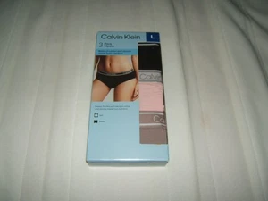 NEU! Calvin Klein Damen 3er Pack Baumwollmischung Stretch Hipster, Large Neu mit Etikett - Bild 1 von 5