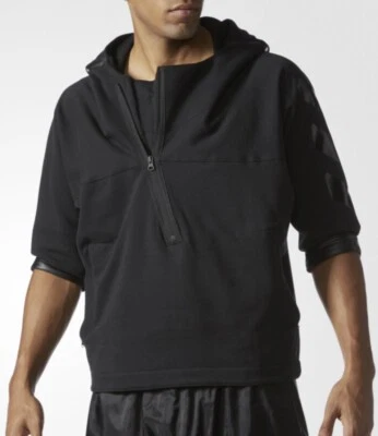 ADIDAS Harden том 1 половина молнии черный флис толстовка с капюшоном новый молодежи мальчиков размер XL - Изображение 1 из 4