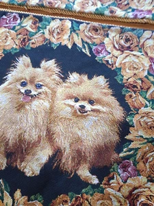 Pomeranians Dog Jacquard Woven 17" x 17" Tapestry Throw Pillow Case - Picture 1 of 5