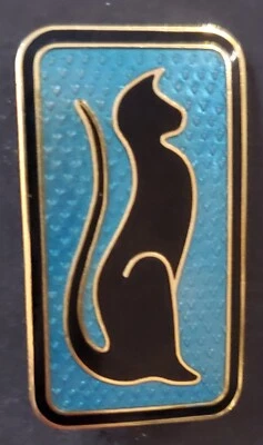 Gato ROCCOCO Joyería Oro SILUETA FELINA BROCHE RENACIMIENTO EGIPCIO GATO NEGRO Foto 1 de 4