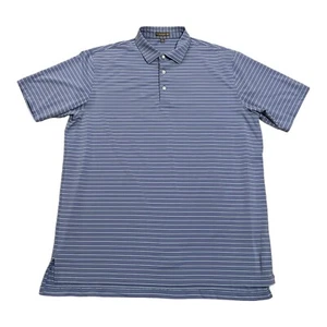 Peter Millar Summer Comfort Polo Shirt Men  XL Lavender Periwinkle Golf Striped - Picture 1 of 9
