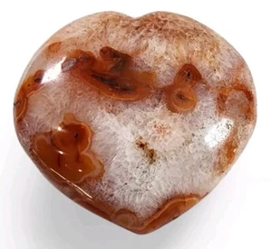 Carnelian Polished Puff Heart Madagascar 196.5 grams - Picture 1 of 2