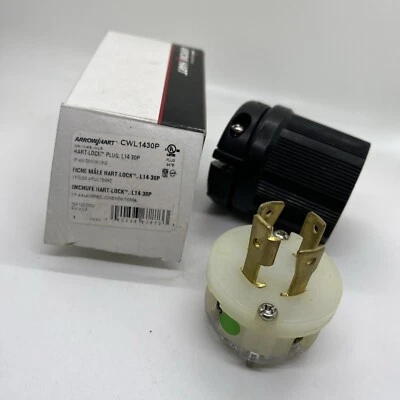 Arrow Hart CWL1430P Locking Plug, L14-30P, 30 A, 125/250V Ac, Single Phase - Image 1 of 3