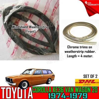 Parabrisas delantero para Toyota Corolla KE36 2D Van Wagon molduras cromadas Foto 1 de 4