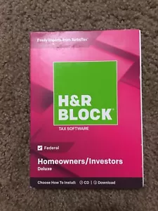 H&R BLOCK 2018 FEDERAL HOMEOWNERS/INVESTORS DELUXE TAX SOFTWARE NEW— 361 - Picture 1 of 11