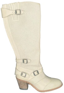 CLEARANCE Belstaff Leather Antique White Trialmaster Boots Shoes EU Size 38 - Picture 1 of 2