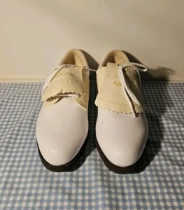 FootJoy Green Joys Golf Shoes Women's Size 9M White Kiltie Saddle PGA  - Picture 1 of 12