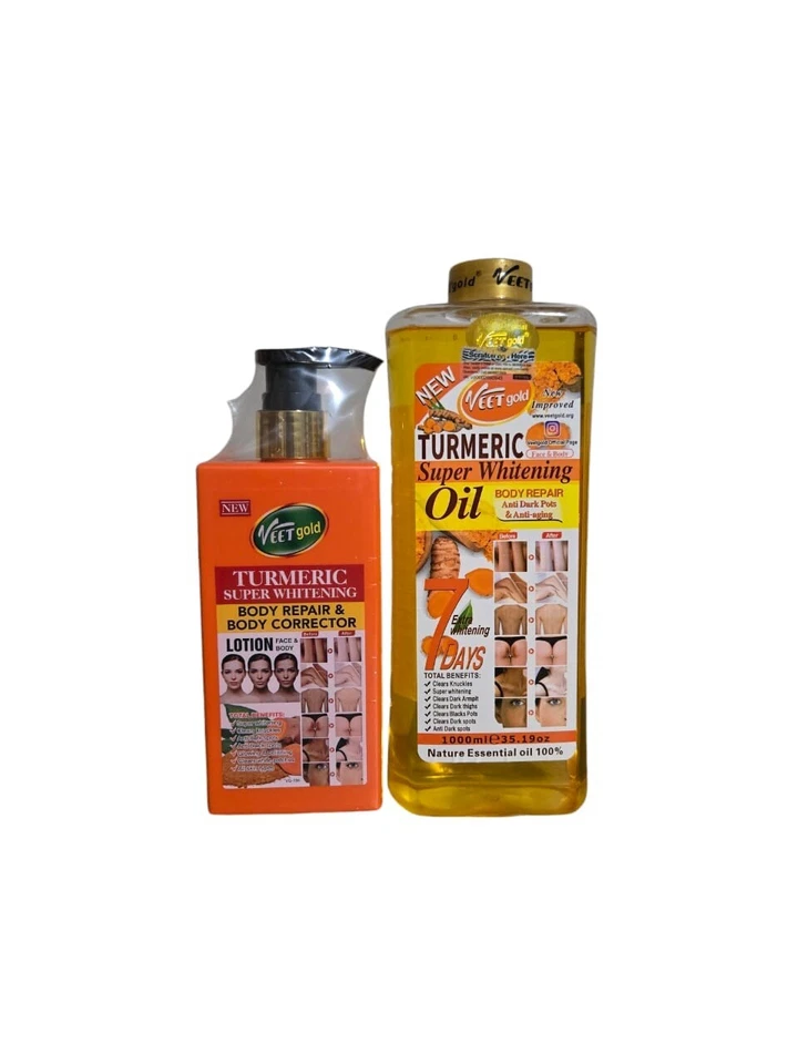 Veet gold Turmeric Repair & Corrector Face & Body Lotion 500ml, Oil 1000ml - Image 1 of 4