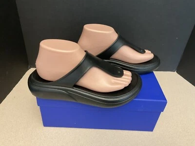 New! Womens Stuart Weitzman Stuflex Black T-Strap Slide Thong Sandals. Size 6B. - Image 1 of 4
