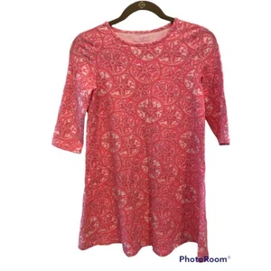 Vineyard Vines Girls Scoop Neck Cotton Dress Pink Sand Dollar Print Size Medium - Picture 1 of 6