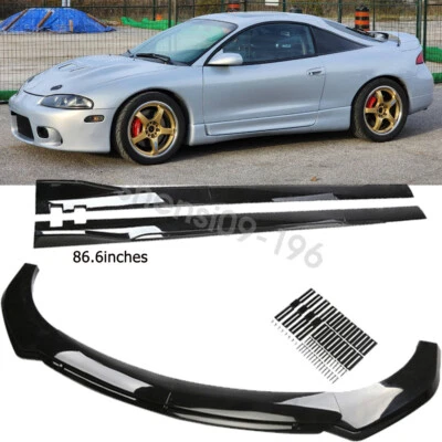 For Mitsubishi Eclipse Front Bumper Lip Spoiler Splitter + Side Skirts Extension Foto 1 de 4