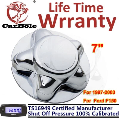 Tapacubos centrales de rueda cromados de 7" duraderos aptos para Ford F150 Expedition 1997-2003 Foto 1 de 4