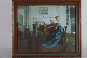 Woman at the Piano, Print of original Oil on Canvas - Picture 1 of 6
