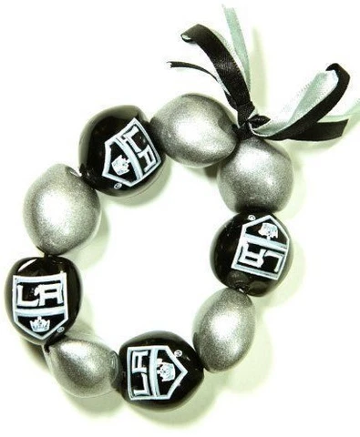 LOS ANGELES KINGS HAWAIIAN BRACELET 9 KUKUI NUT BEADS  NHL TEAM LICENSED NEW Cover