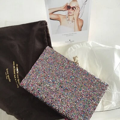 BOLSO CLUTCH KATE SPADE I KISSED A FROG BODA BELLAS ARCO IRIS BRILLO EMANUELLE Foto 1 de 4