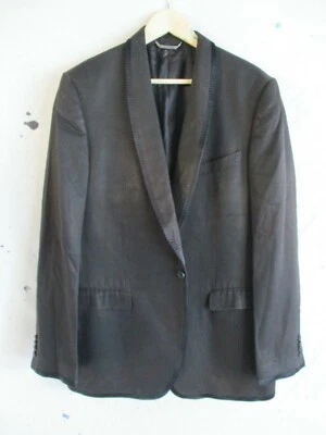 Dolce Gabbana Marrón Negro Chal Cuello Geométrico Esmoquin Formal Chaqueta 50 40R Foto 1 de 4