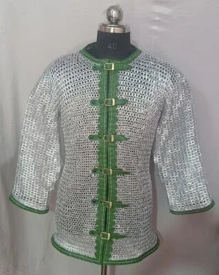 Плоское кольцо кольчуга рубашка 10 мм алюминия заклепки длинным рукавом кольчуга рубашка (L) - Изображение 1 из 4