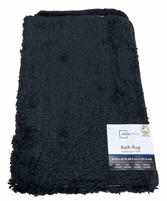 Alfombra de baño MAINSTAYS, 24” X 40”, negra Foto 1 de 2