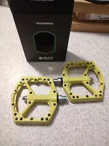 ROCKBROS Mountain Bike Nylon Pedals 9/16'' Road Bicycle Widen Platform Pedals - Picture 1 of 3