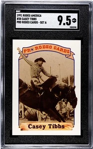 1991 Rodeo America Set A #38 Casey Tibbs Rookie Card RC SGC 9.5 POP 1 PBR HOF - Picture 1 of 2