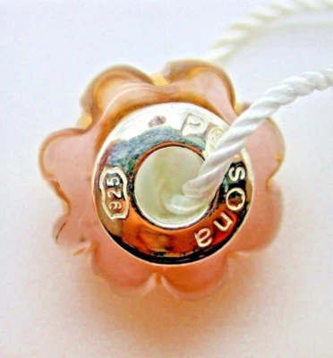 DIJE PERSONA PLATA ESTERLINA .925 ACANALADO ORO AMARILLO FLOR DE MURANO NUEVO B14 Foto 1 de 4