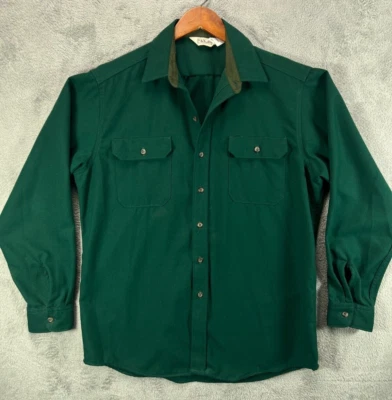 Camisa De Colección WALLS Para Hombres 42 Grande Alta Abotonada Verde Años 70 80 EE. UU. Manga Larga Foto 1 de 4