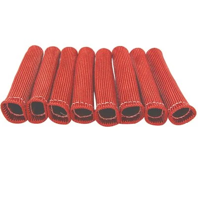 8PCS Red 1200° Spark Plug Wire Boots Heat Shield Protector Sleeve SBC BBC 350 - Image 1 of 4