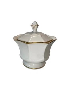 Noritake Lidded Gold Rimmed Sugar Bowl Ivory Bone China Made In Japan-Excellent - Picture 1 of 9
